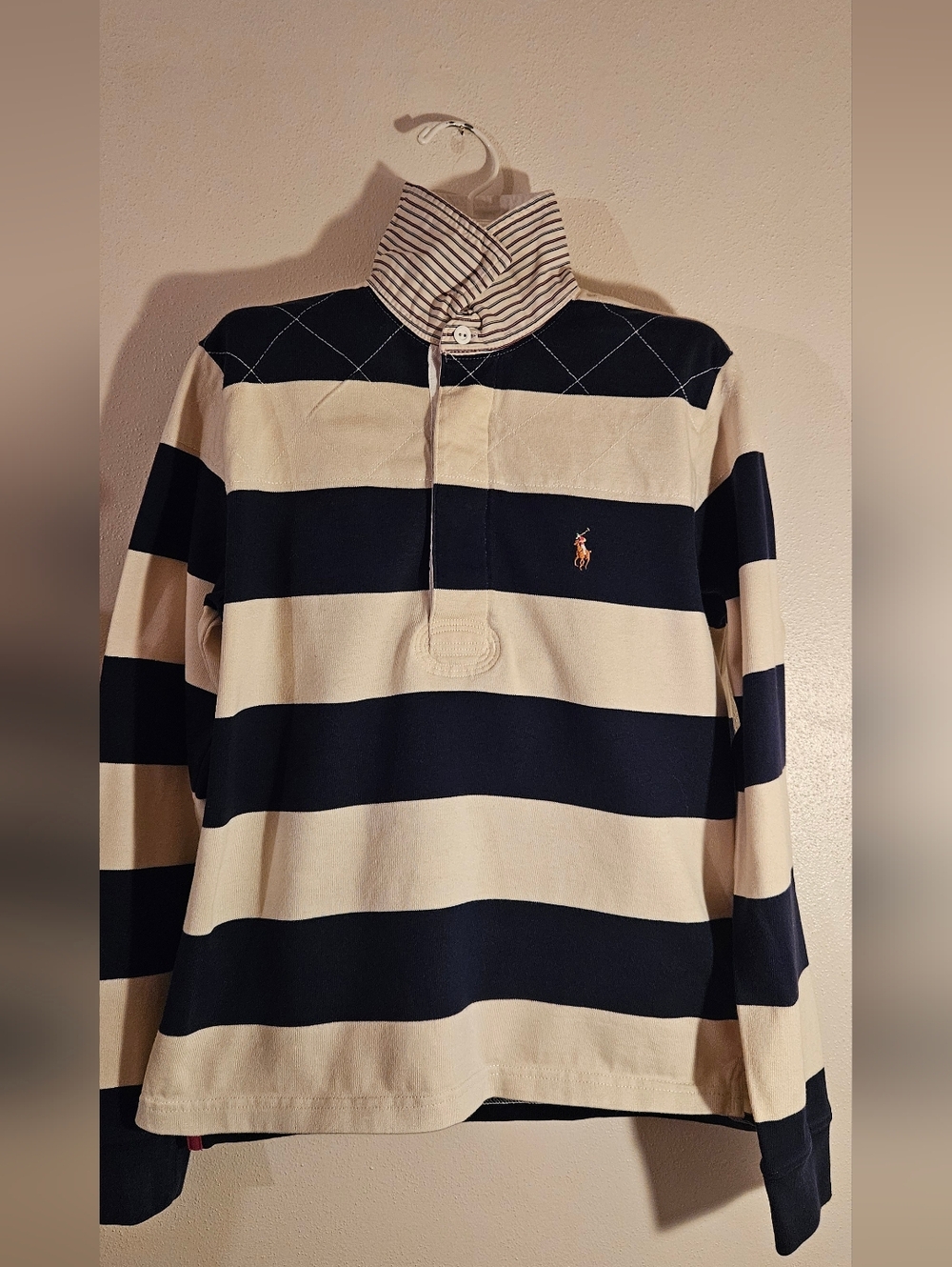 Ralph Lauren Sport Beige Shirt with Red Trim
